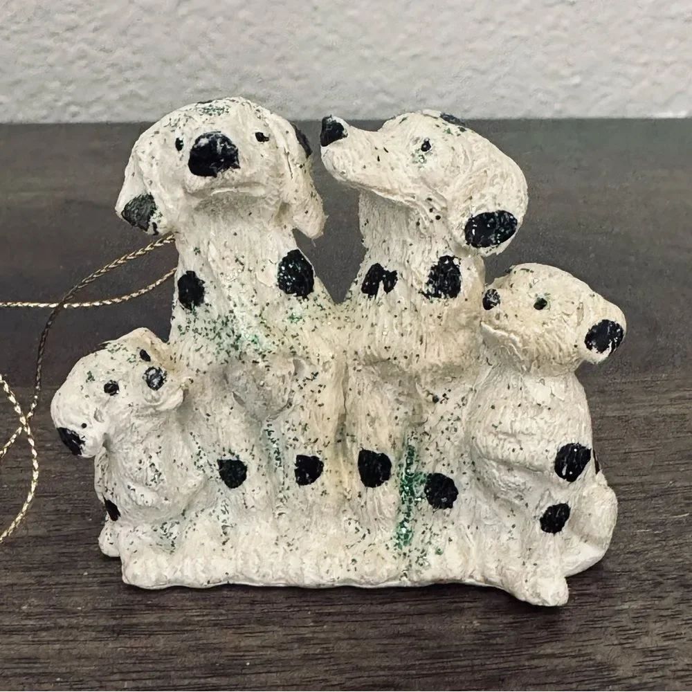 Dalmatian Dogs Dog Family Figurine Holiday Christmas Ornament